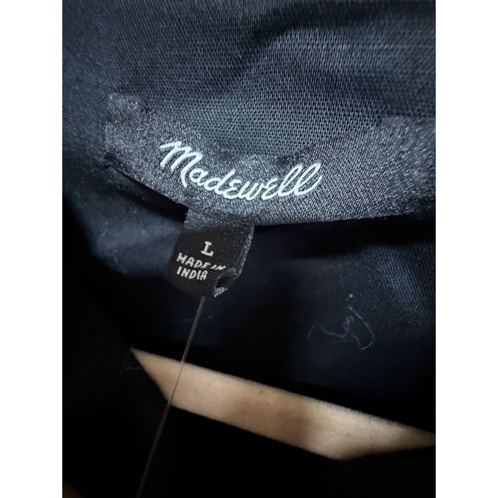 Madewell Straight-Hem Shirt in Linen-Cotton Blend Black Large NZ468 Button Up - Picture 7 of 8